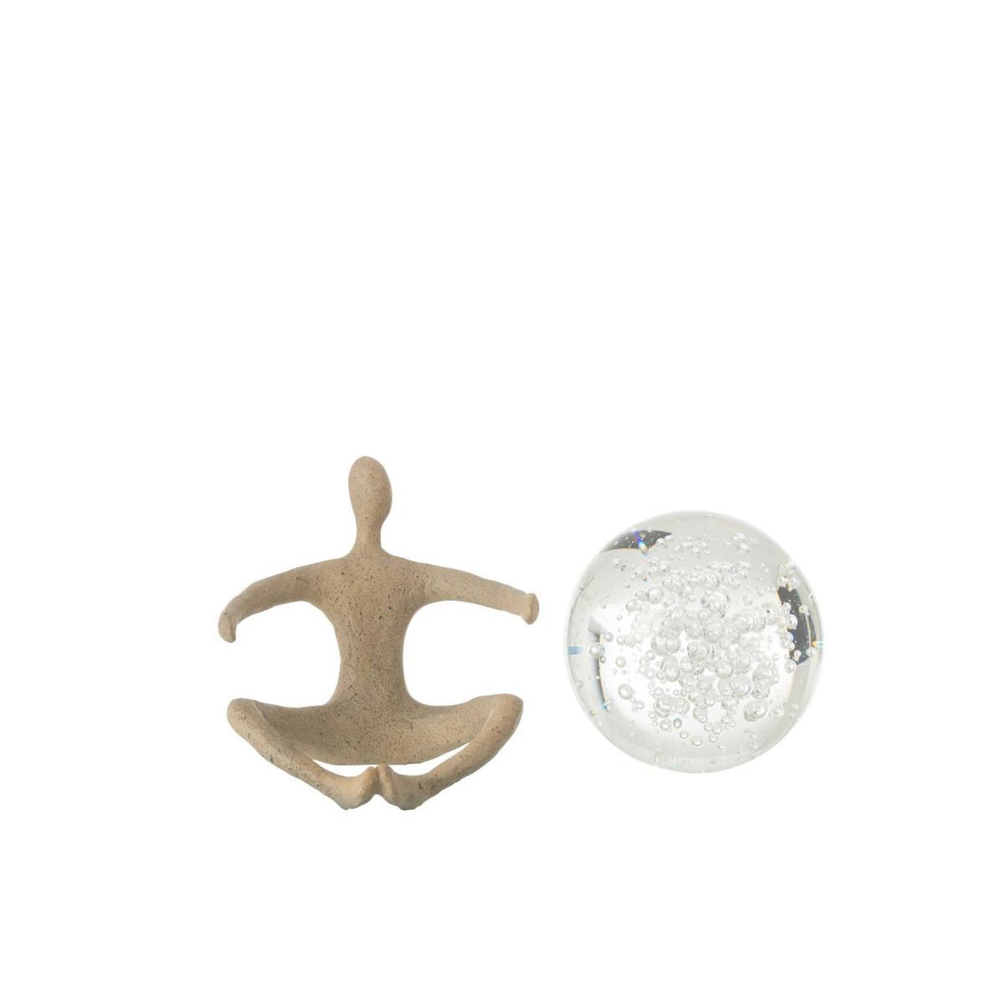 Voir la diapositive 5 : J-LINE Figurine boule cristal  shawn  13cm beige