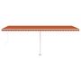Voir la diapositive 5 : VIDAXL Auvent manuel retractable avec LED 600x300 cm Orange et marron
