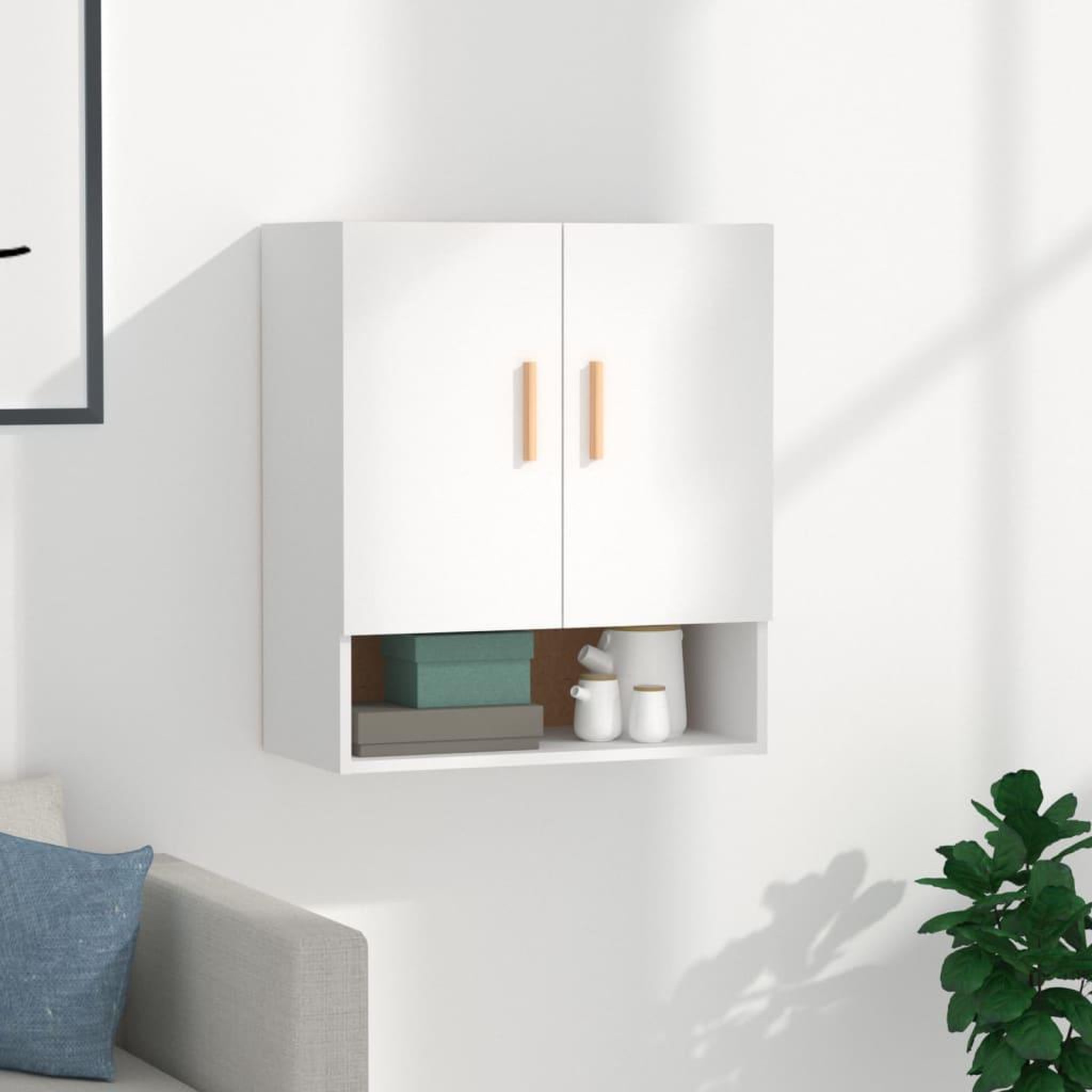 Voir la diapositive 1 : VIDAXL Armoire murale Blanc 60x31x70 cm Bois d'ingenierie