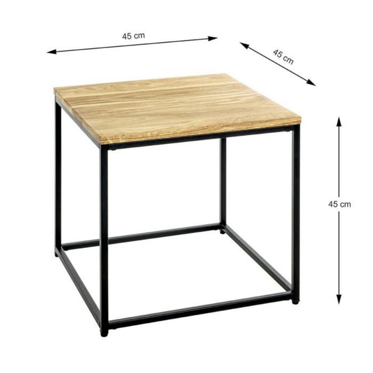 Paris Prix Table d'Appoint  Pika  45cm Chêne & Noir