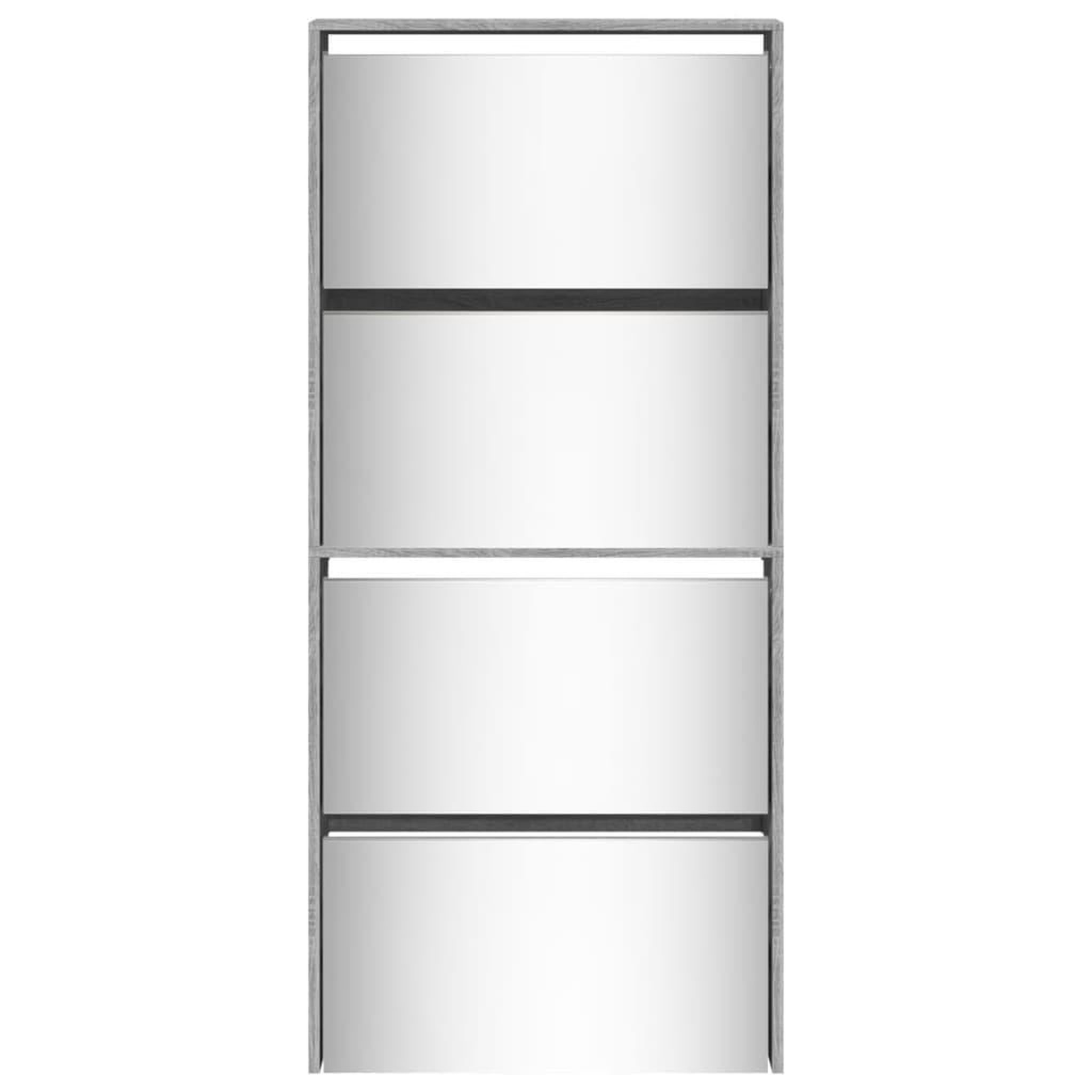 Voir la diapositive 5 : VIDAXL Armoire a chaussures miroir 4 niveaux sonoma gris 63x17x134 cm