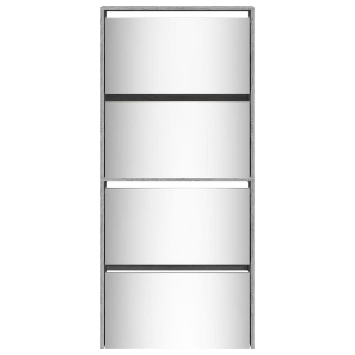 VIDAXL Armoire a chaussures miroir 4 niveaux sonoma gris 63x17x134 cm