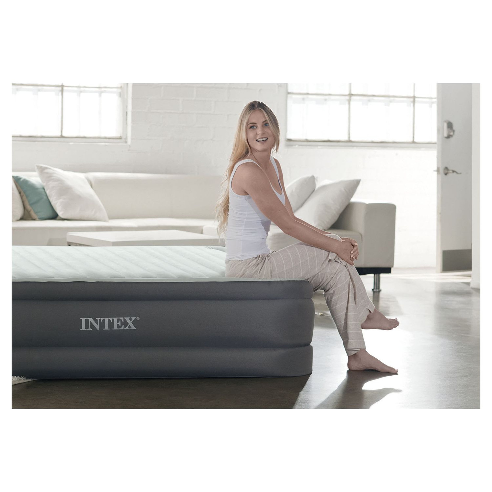 Voir la diapositive 3 : Intex LIT D'APPOINT PREM'AIR 1 - 1 PLACE ELEC FIBER TECH