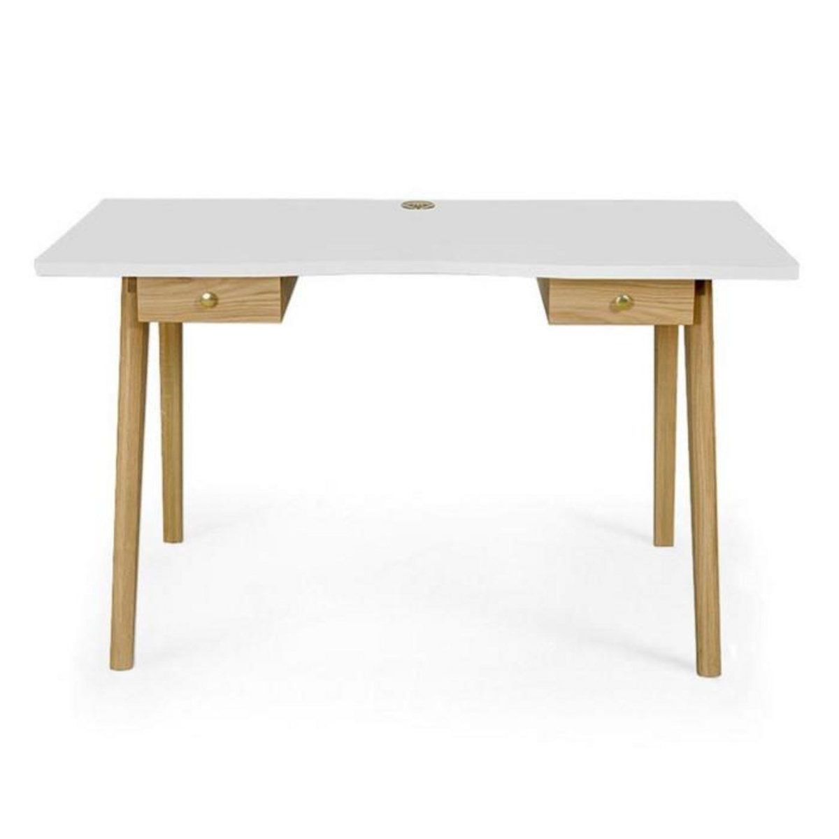 Paris Prix Bureau Design 2 Tiroirs  Nice  140cm Chêne & Blanc