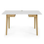 Voir la diapositive 1 : Paris Prix Bureau Design 2 Tiroirs  Nice  140cm Chêne & Blanc