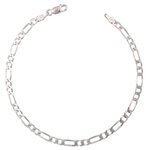 L'ATELIER D'AZUR Bracelet Argent 925/000 Maille Figaro Alternée 1+2 - Homme