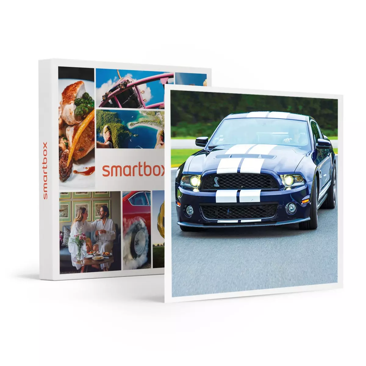 Smartbox Pilotage : 4 tours au volant d'une Ford Mustang Shelby GT500 sur le circuit de Clastres - Coffret Cadeau Sport & Aventure