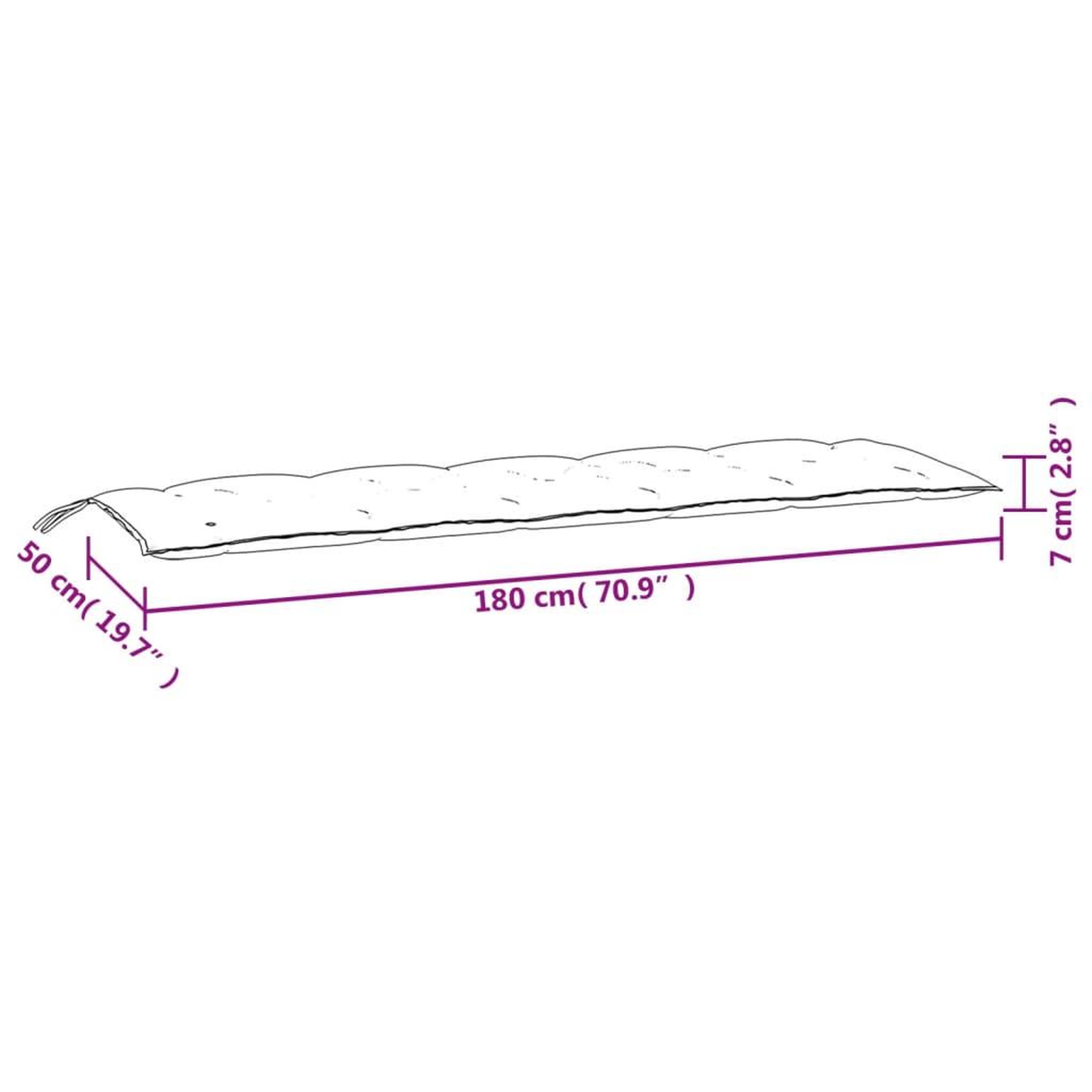 Voir la diapositive 6 : VIDAXL Coussins de banc de jardin lot de 2 rouge bordeaux melange