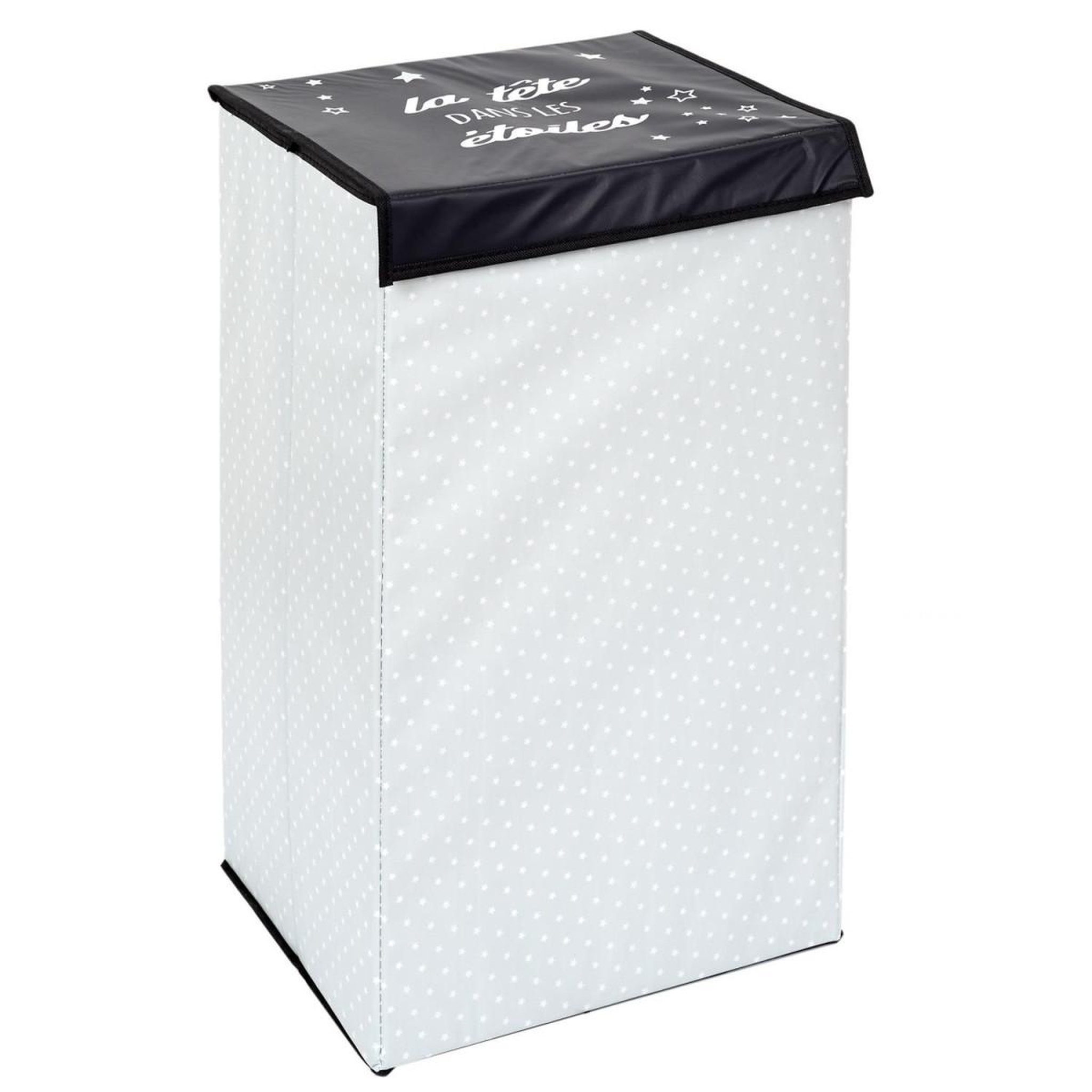 HOME DECO KIDS Panier à linge pliable  garçon  58cm noir & blanc
