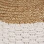 VIDAXL Pouf tisse/tricote Jute Coton 50 x 35 cm Blanc
