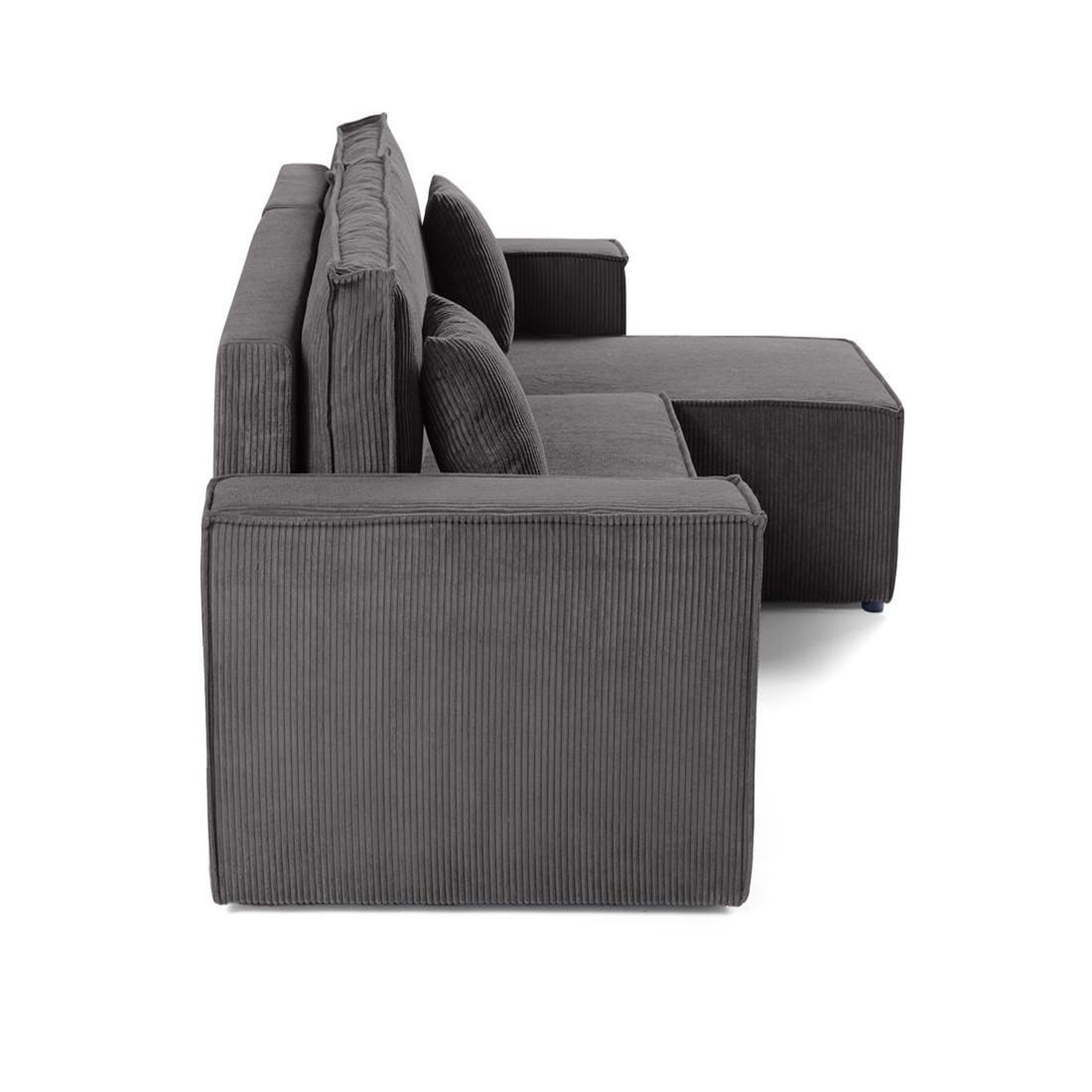 Voir la diapositive 6 : BEST MOBILIER Cezanne - canapé d'angle réversible - 4 places - convertible avec coffre - en velours côtelé