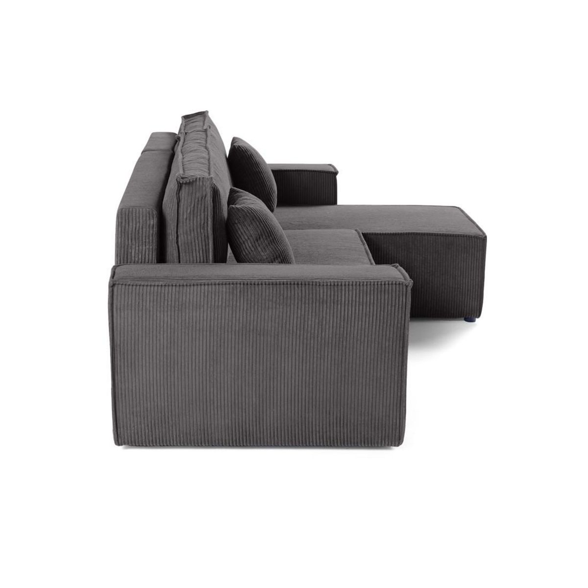 BEST MOBILIER Cezanne - canapé d'angle réversible - 4 places - convertible avec coffre - en velours côtelé