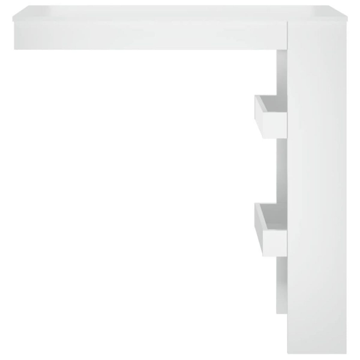 VIDAXL Table bar mural Blanc Brillant 102x45x103,5cm Bois d'ingenierie
