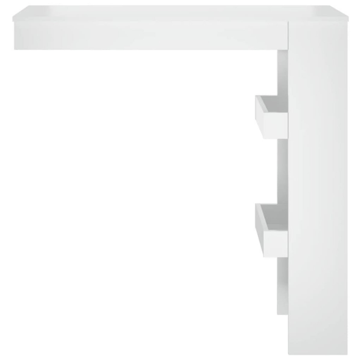 VIDAXL Table bar mural Blanc Brillant 102x45x103,5cm Bois d'ingenierie