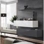 Voir la diapositive 1 : Paris Prix Lot de 2 Bancs Muraux & Étagère  Switch SBII  130cm Gris & Blanc