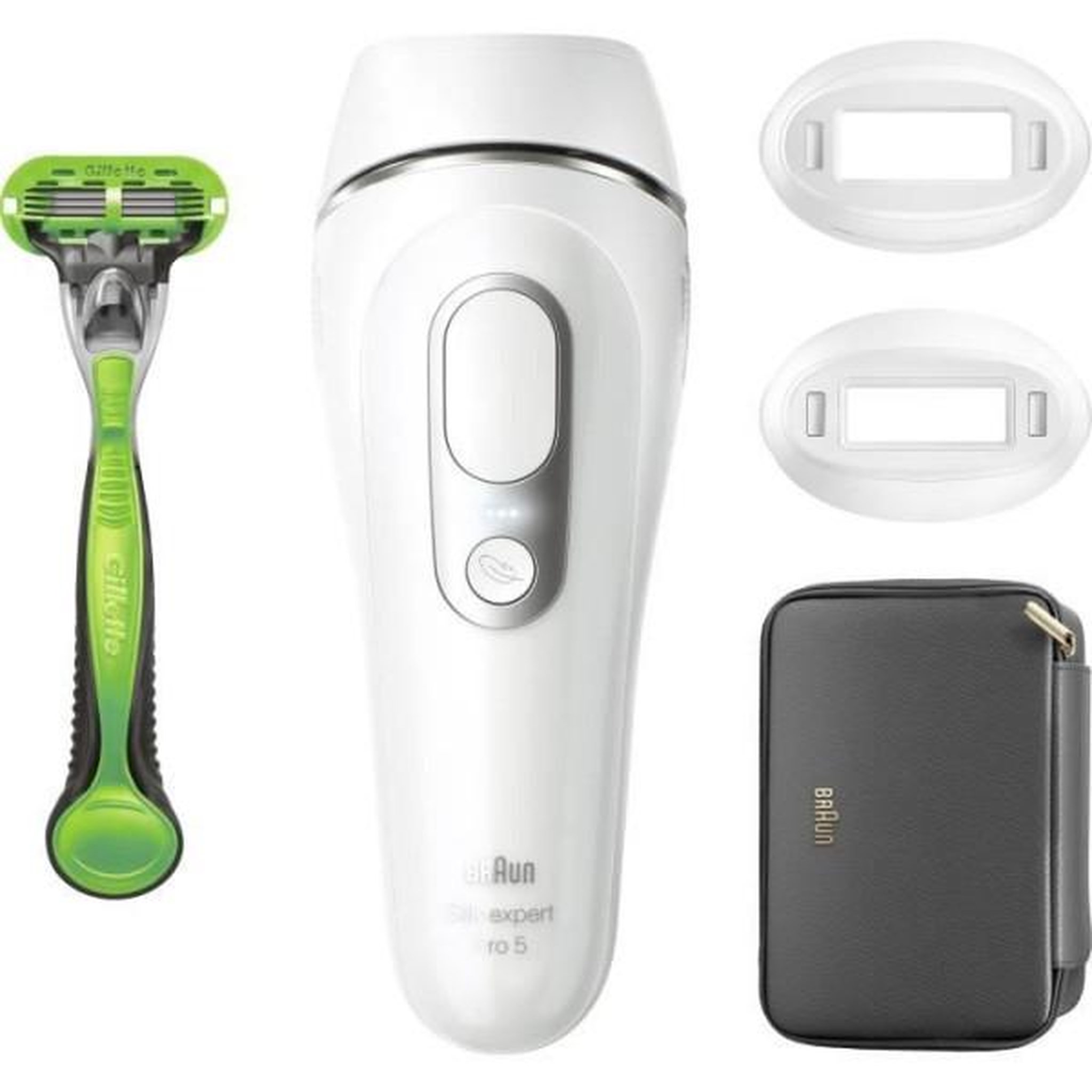 Voir la diapositive 2 : BRAUN Epilateur a lumiere pulsée - BRAUN - IPL PL5145 - Blanc, vert et noir