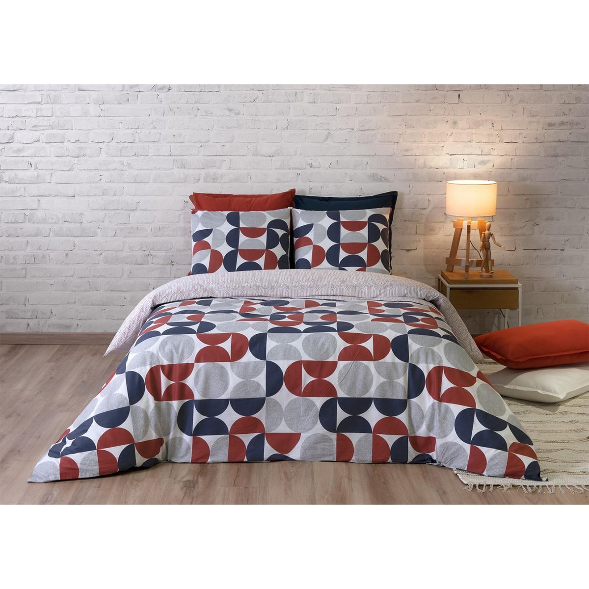 ATELIER DU COTON Parure housse de couette 100% coton 57fils moon