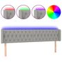 Voir la diapositive 2 : VIDAXL Tete de lit a LED Gris clair 183x16x78/88 cm Tissu