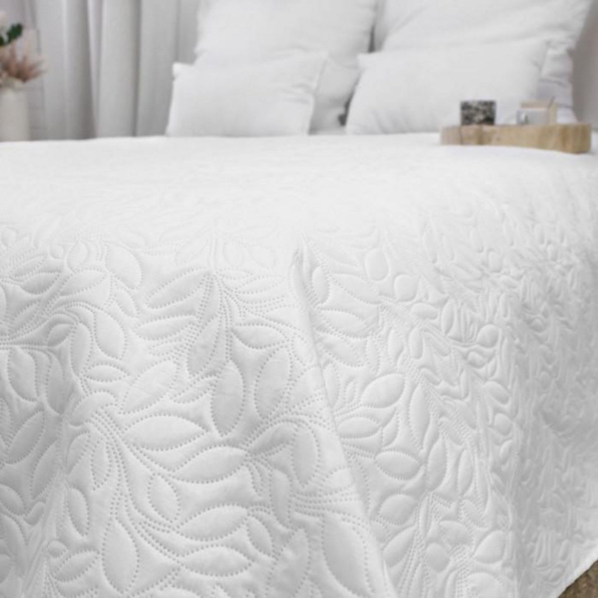 Paris Prix Couvre-lit en Microfibre  Rosa  220x240cm Blanc