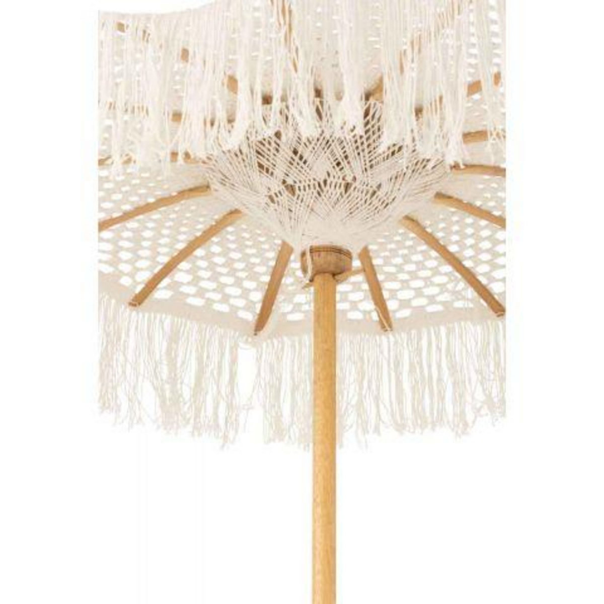 Paris Prix Parasol Déco sur Pied  Macramé  95cm Blanc