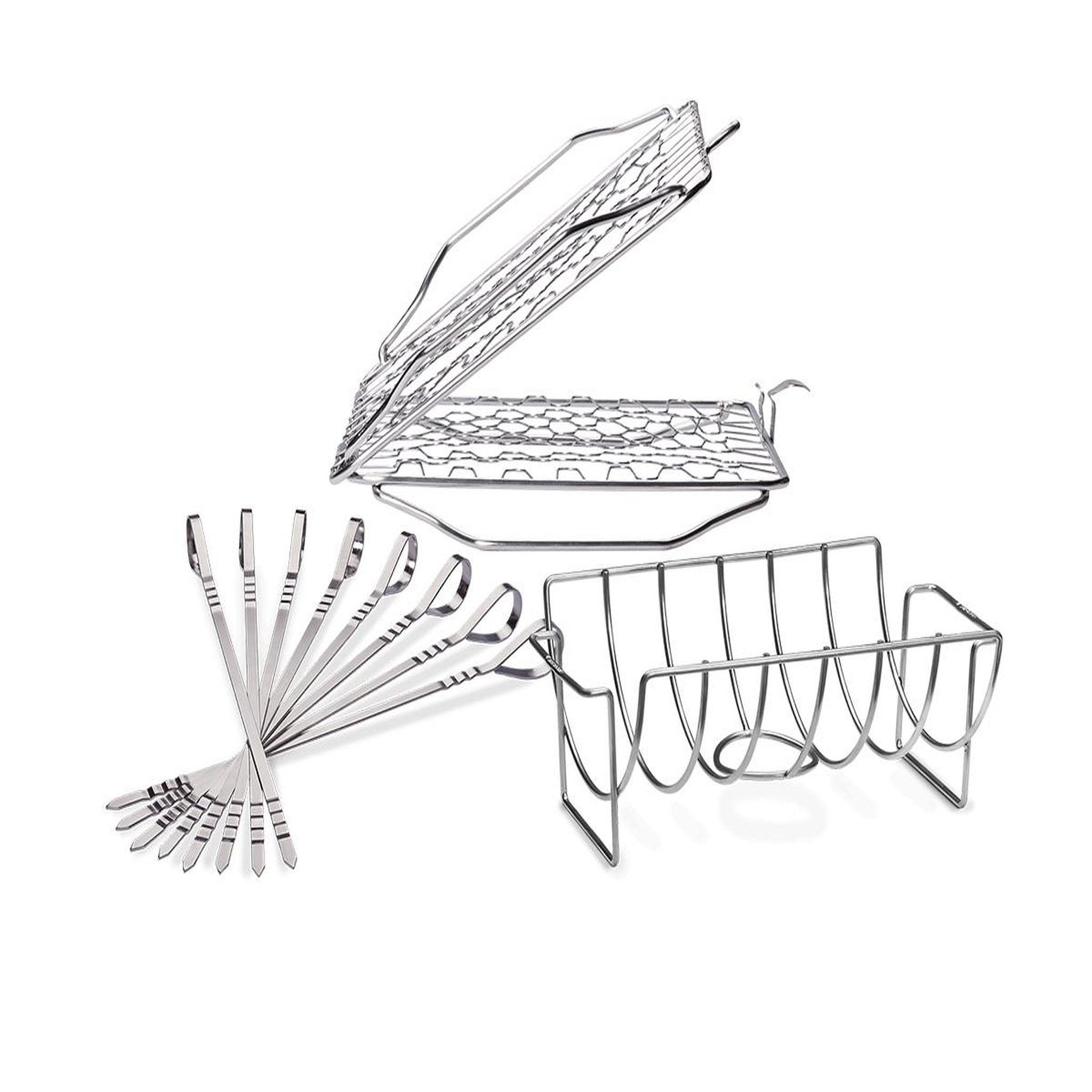 Voir la diapositive 1 : NAPOLEON Kit du chef Expert (8 brochettes, support ribs et grille pour légumes et poissons) - Napoleon