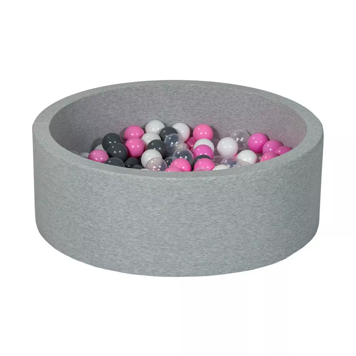  Piscine à balles Aire de jeu + 200 balles blanc, transparent, rose clair, gris