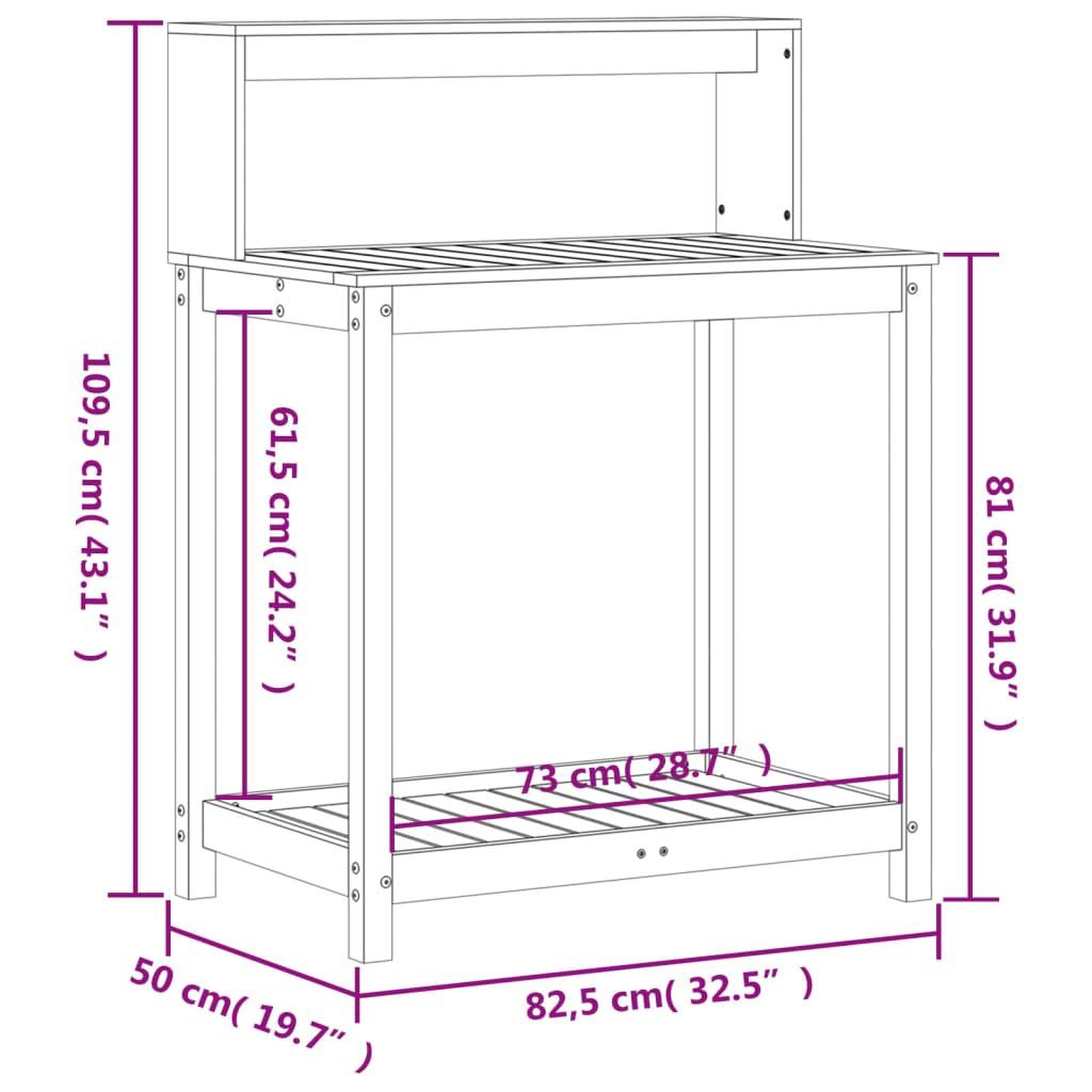 Voir la diapositive 6 : VIDAXL Table de rempotage avec etageres blanc bois massif de pin