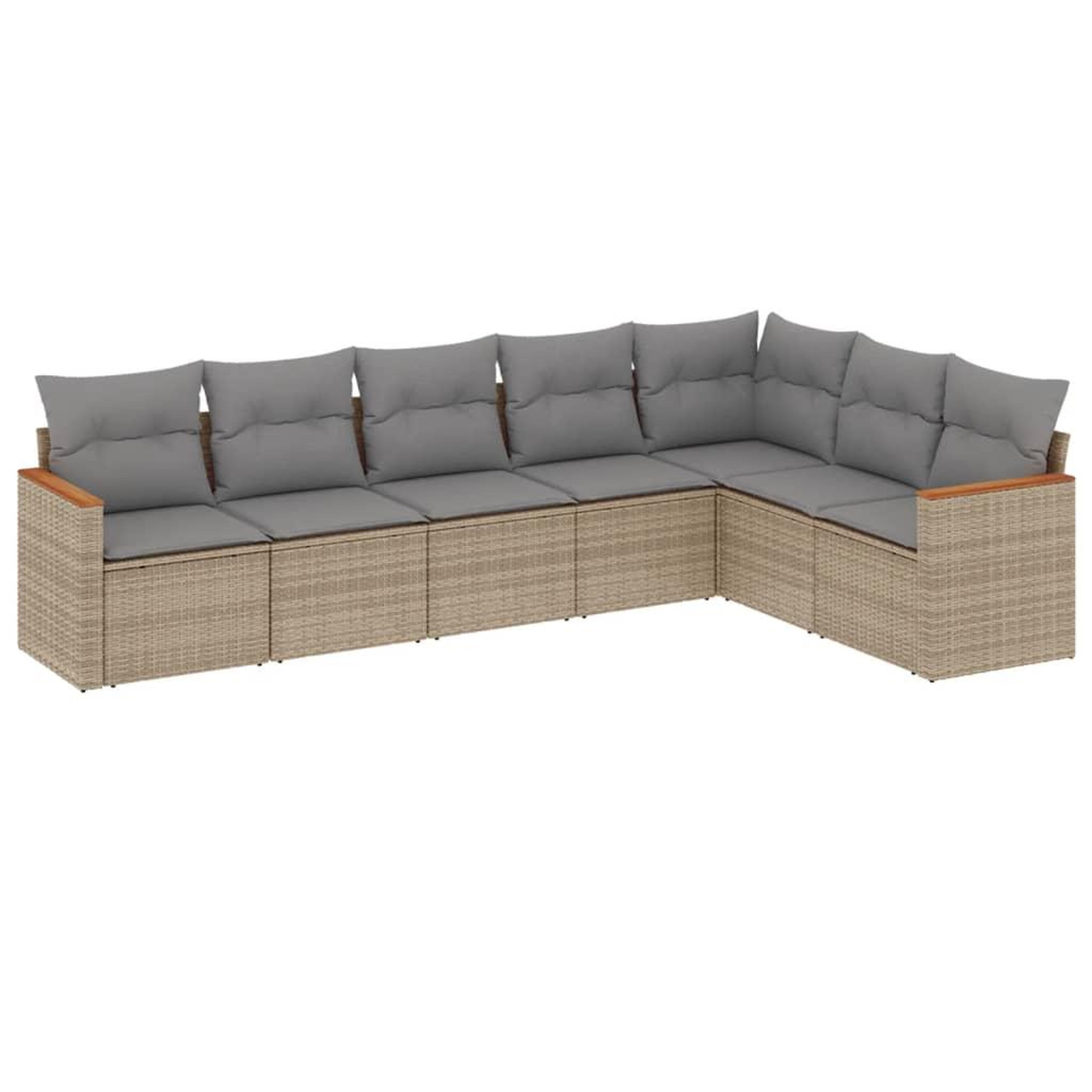 Voir la diapositive 2 : VIDAXL Salon de jardin avec coussins 7 pcs beige resine tressee