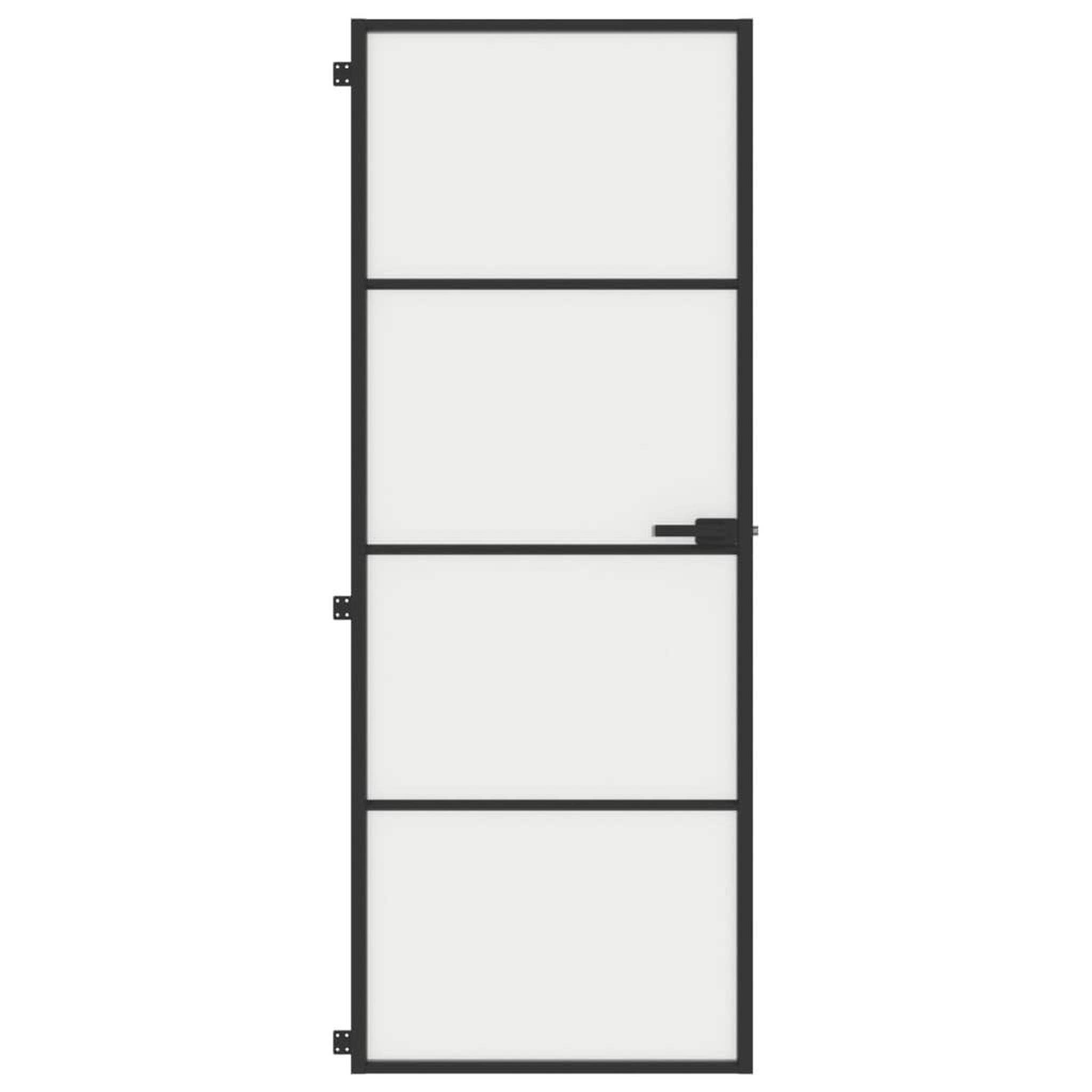 Voir la diapositive 3 : VIDAXL Porte interieure mince noir 76x201,5 cm verre trempe aluminium