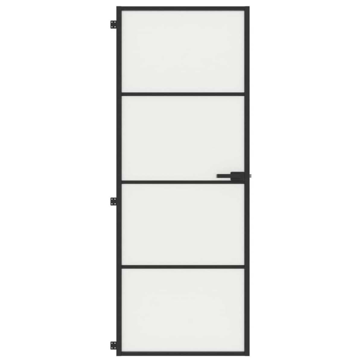 VIDAXL Porte interieure mince noir 76x201,5 cm verre trempe aluminium