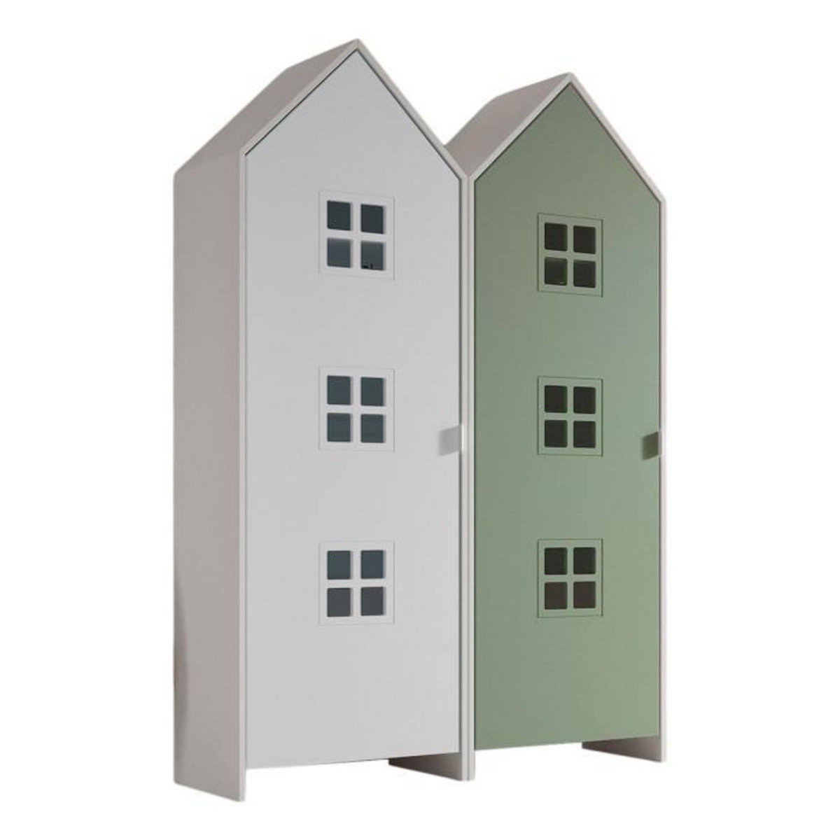 Paris Prix Pack - 2 Armoires Enfant  Casami Bruges  171cm Vert & Blanc