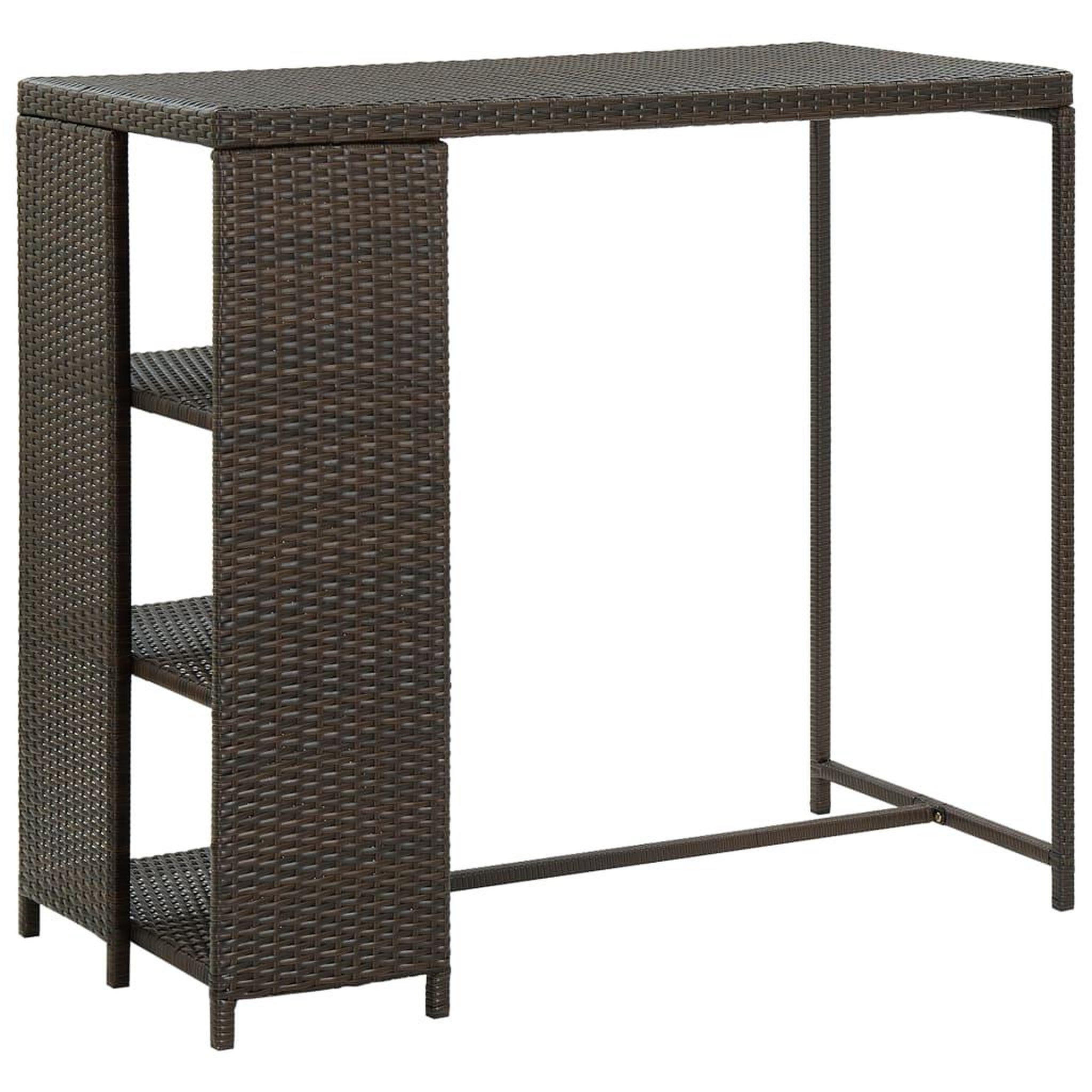 Voir la diapositive 5 : VIDAXL Ensemble de bar de jardin avec coussins 5 pcs marron poly rotin