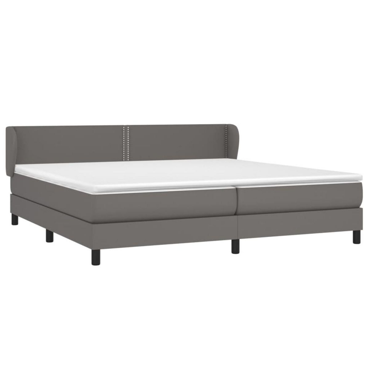 VIDAXL Sommier a lattes de lit avec matelas Gris 200x200 cm Similicuir