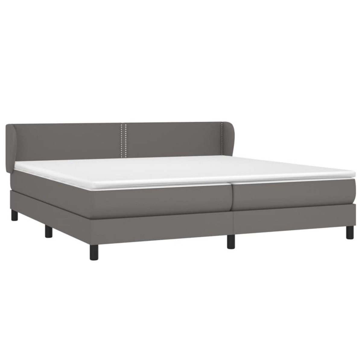 VIDAXL Sommier a lattes de lit avec matelas Gris 200x200 cm Similicuir
