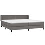 Voir la diapositive 3 : VIDAXL Sommier a lattes de lit avec matelas Gris 200x200 cm Similicuir
