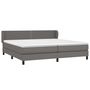 Voir la diapositive 3 : VIDAXL Sommier a lattes de lit avec matelas Gris 200x200 cm Similicuir