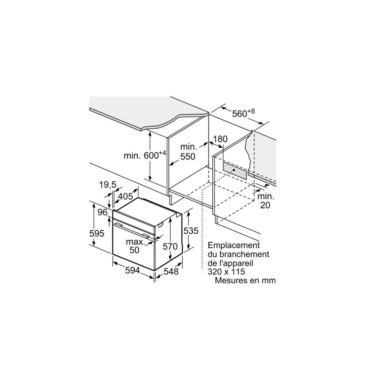 Siemens Four intégrable multifonction 71l 60cm ecoclean - HB534AER3F