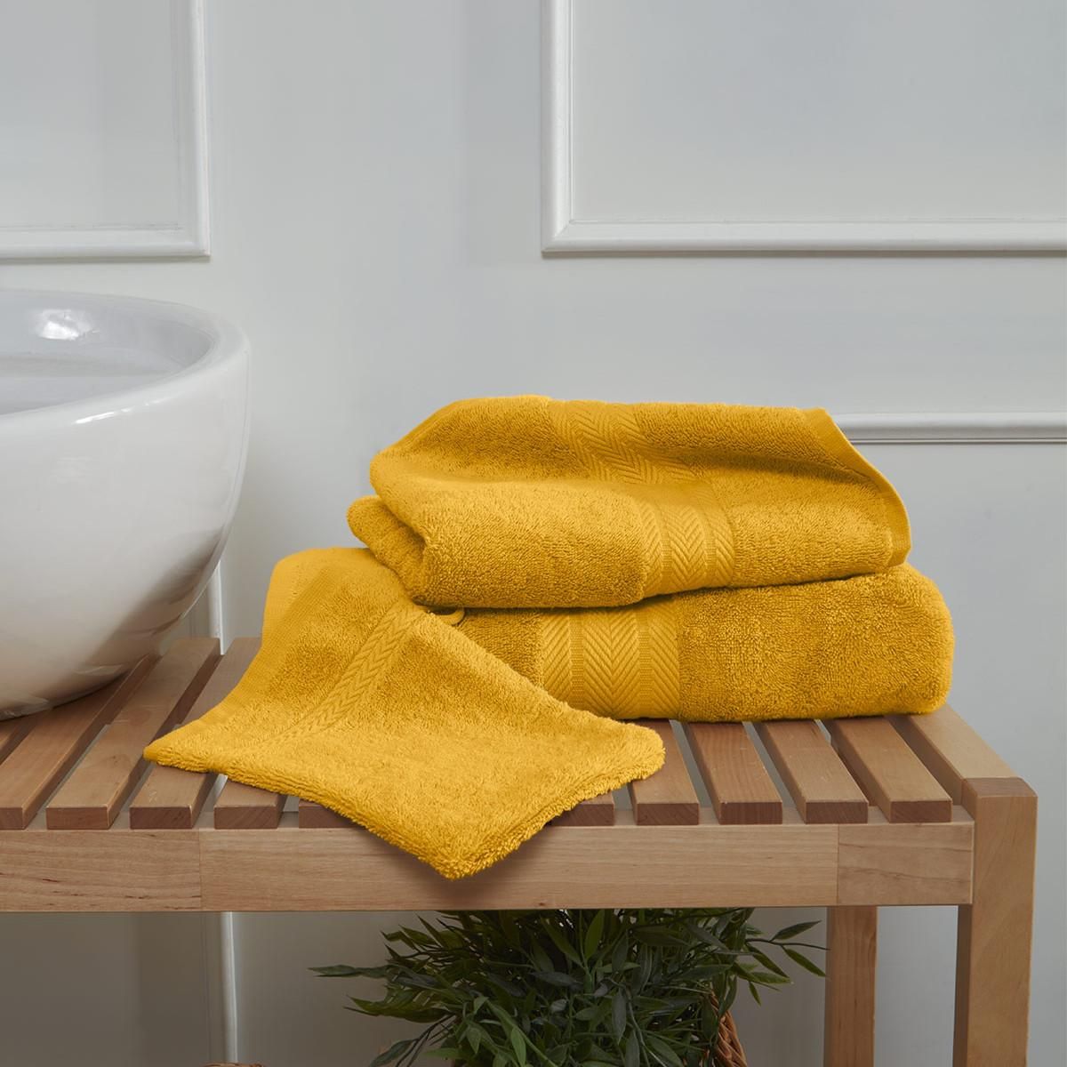 Sensei Maison Ensemble de bain 3 pièces (1 drap de bain + 1 serviette de toilette + 1 gant) LUXURY