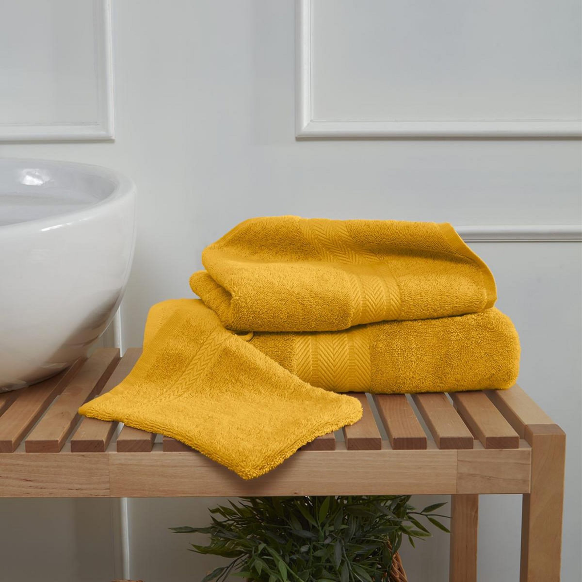 Sensei Maison Ensemble de bain 3 pièces (1 drap de bain + 1 serviette de toilette + 1 gant) LUXURY