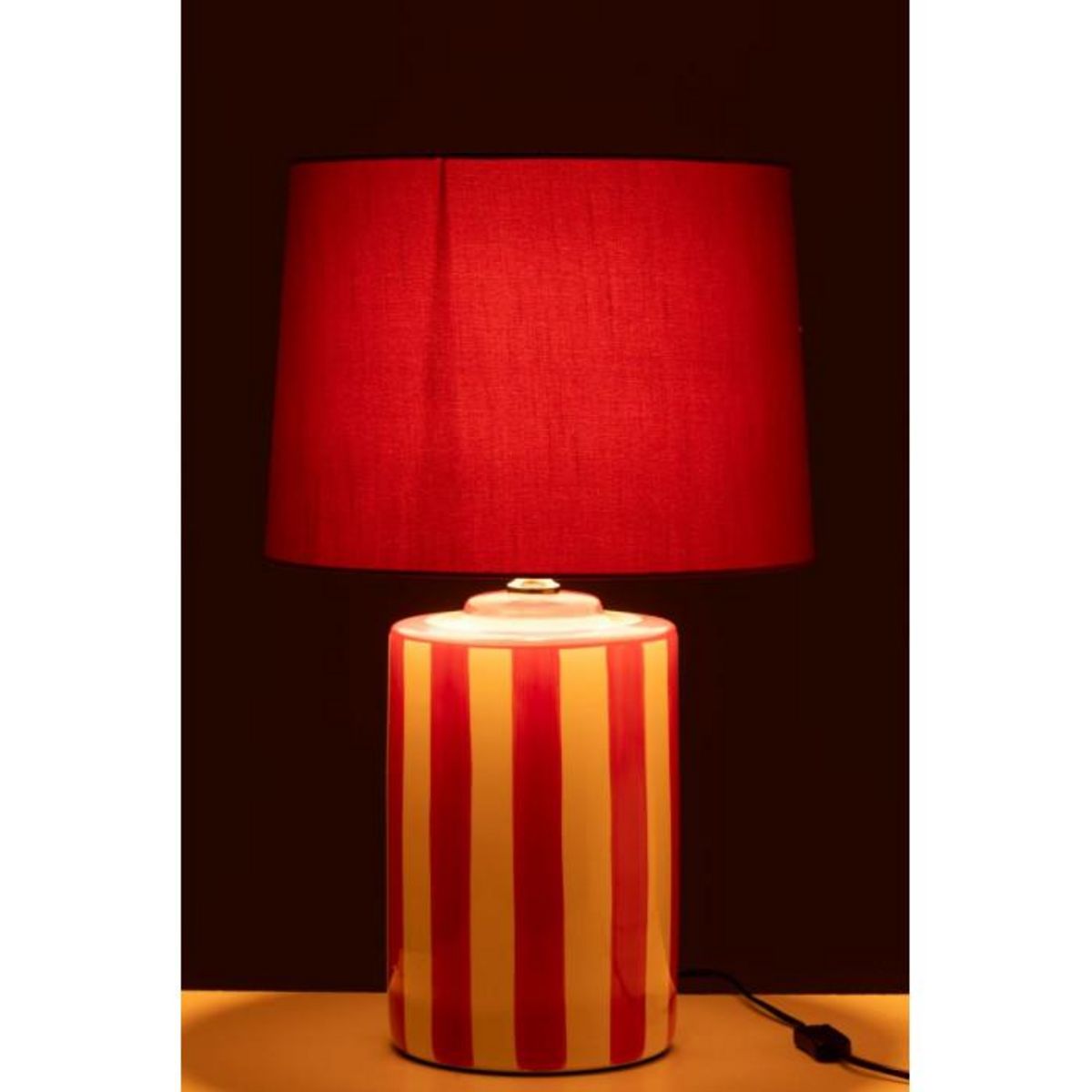 Paris Prix Lampe à Poser en Porcelaine  Listra  63cm Rouge