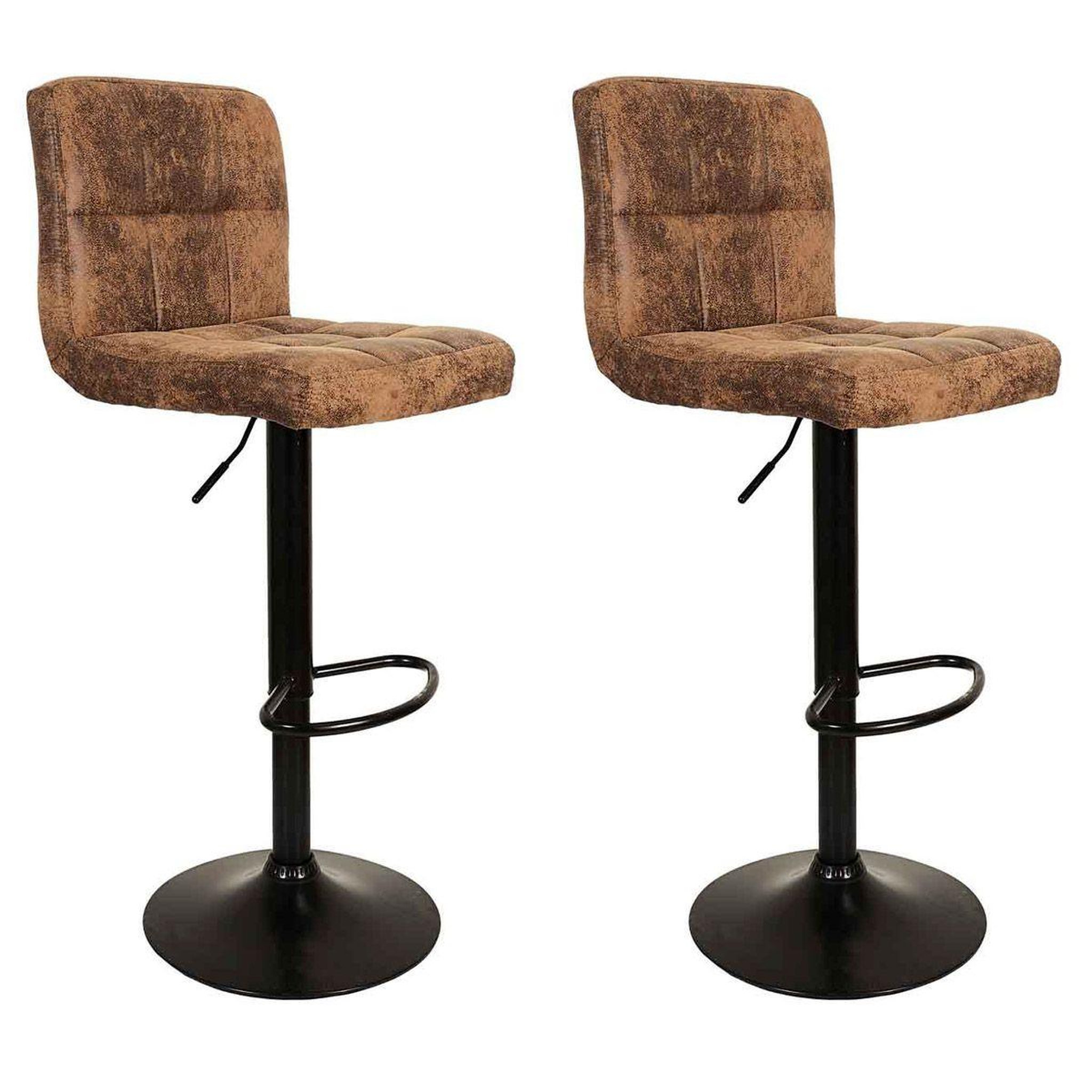 The Home Deco Factory Lot de 2 Chaises de Bar  Dowtown  93cm Marron