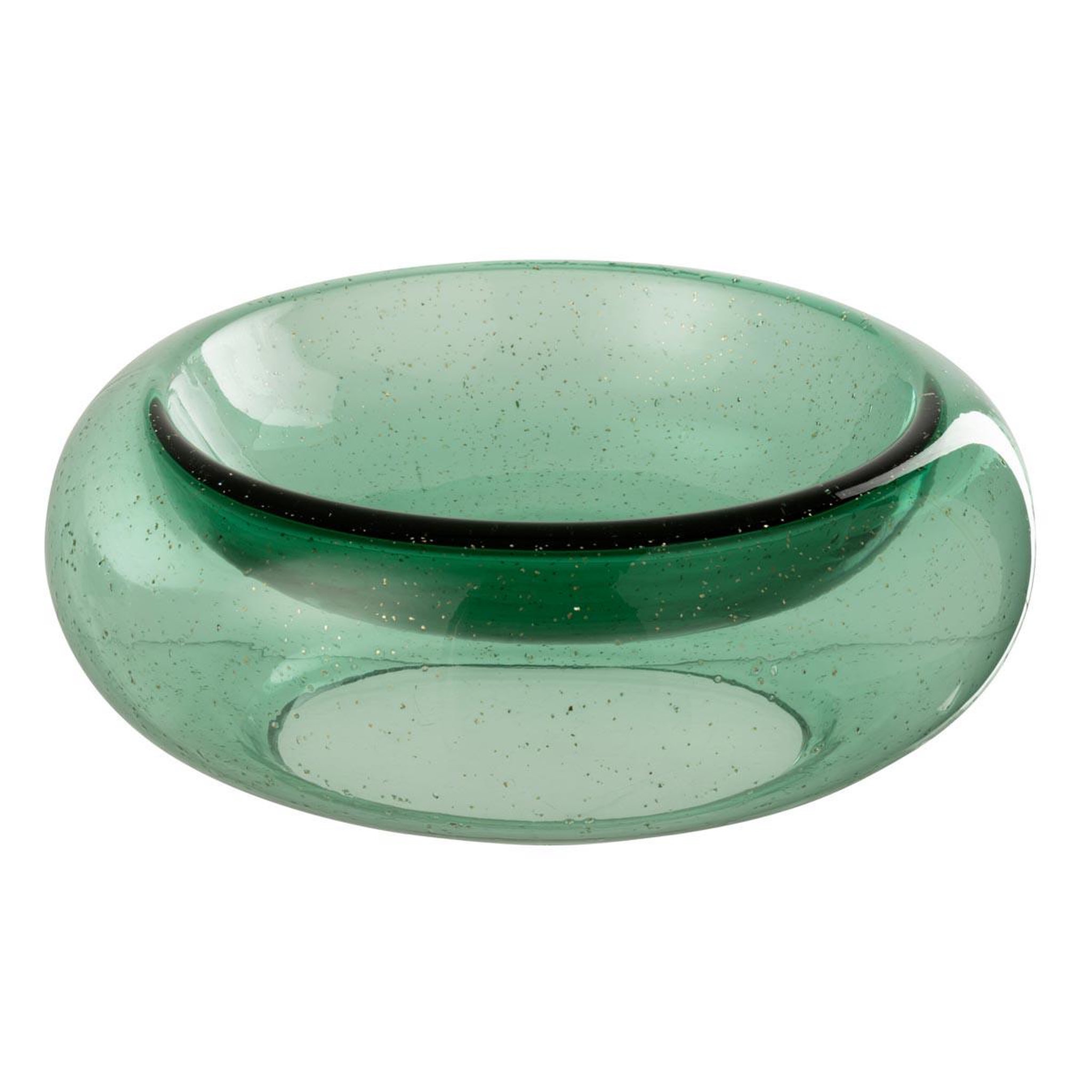 J-LINE Coupelle déco en verre  carol  33cm vert émeraude