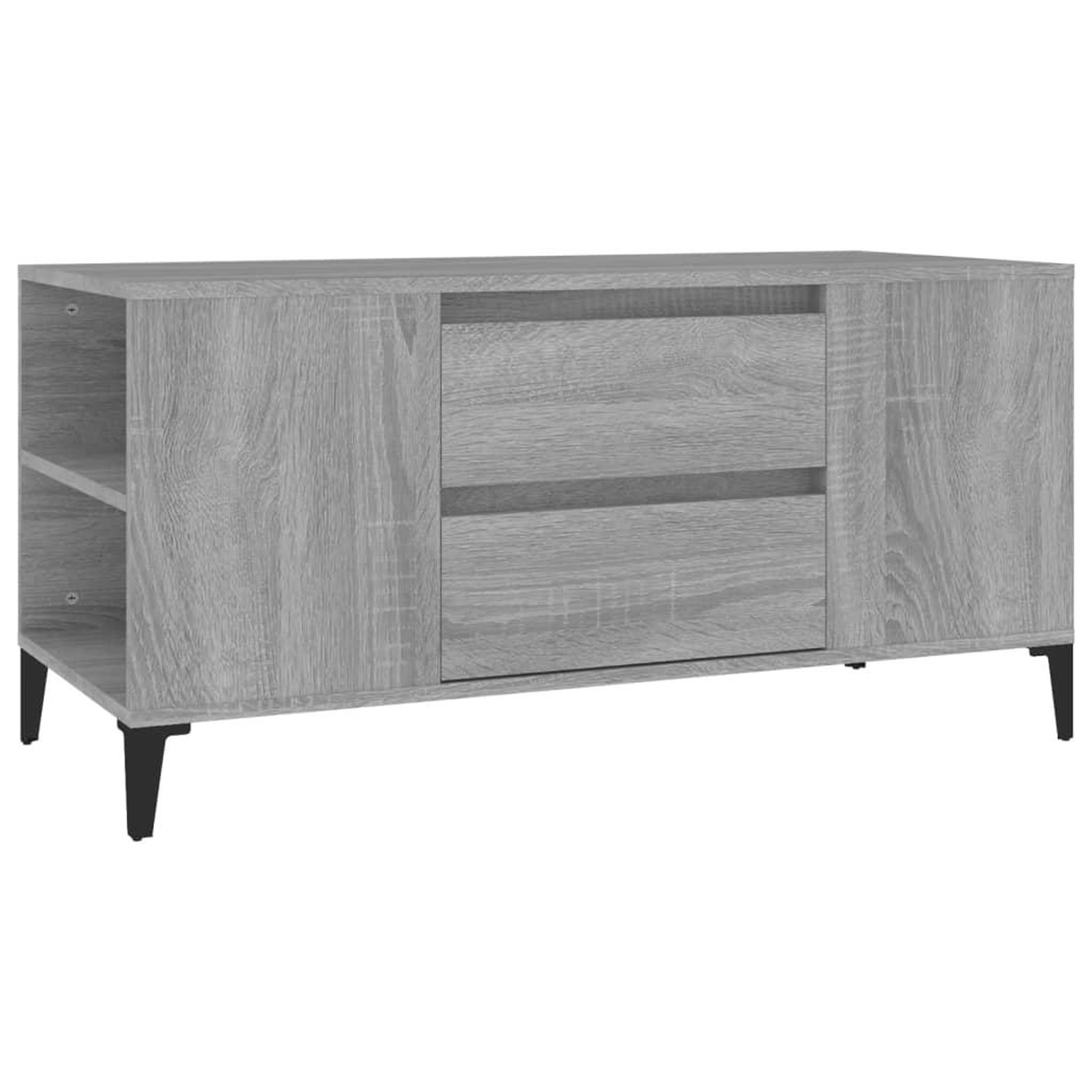 Voir la diapositive 2 : VIDAXL Meuble TV Sonoma gris 102x44,5x50 cm Bois d'ingenierie