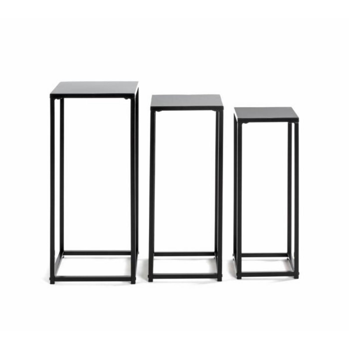 Paris Prix Lot de 3 Porte-Plantes en Métal  Cromano  71cm Noir