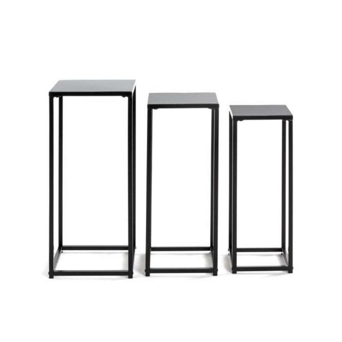 Paris Prix Lot de 3 Porte-Plantes en Métal  Cromano  71cm Noir