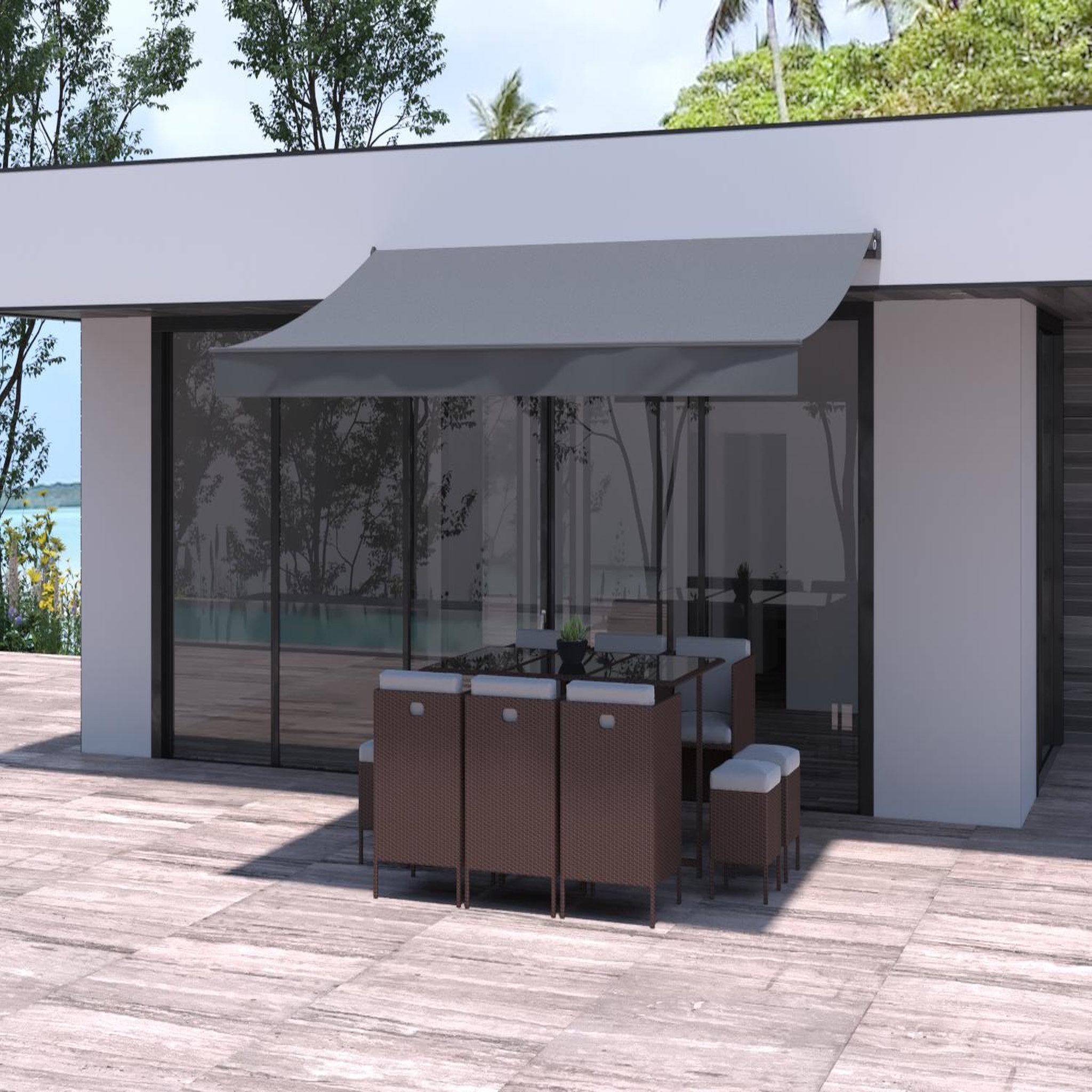 Voir la diapositive 5 : CONCEPT USINE Store banne manuel 4 x 25 m gris ADRO