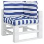 Voir la diapositive 3 : VIDAXL Coussins de palette lot de 3 rayures bleues/blanches