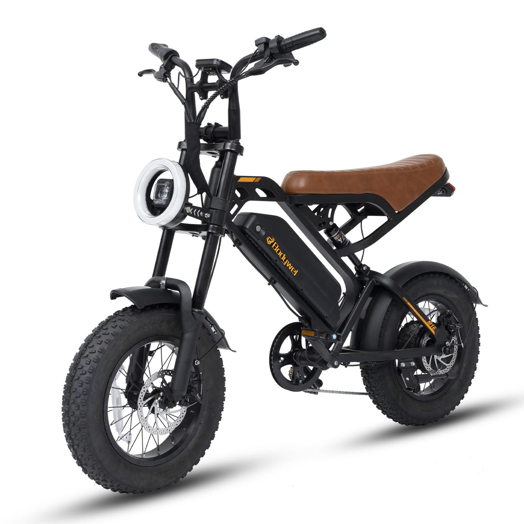BODYWEL Vélo électrique rétro à gros pneus bodywel m16, batterie amovible 48 v 15 ah, 16 pouces