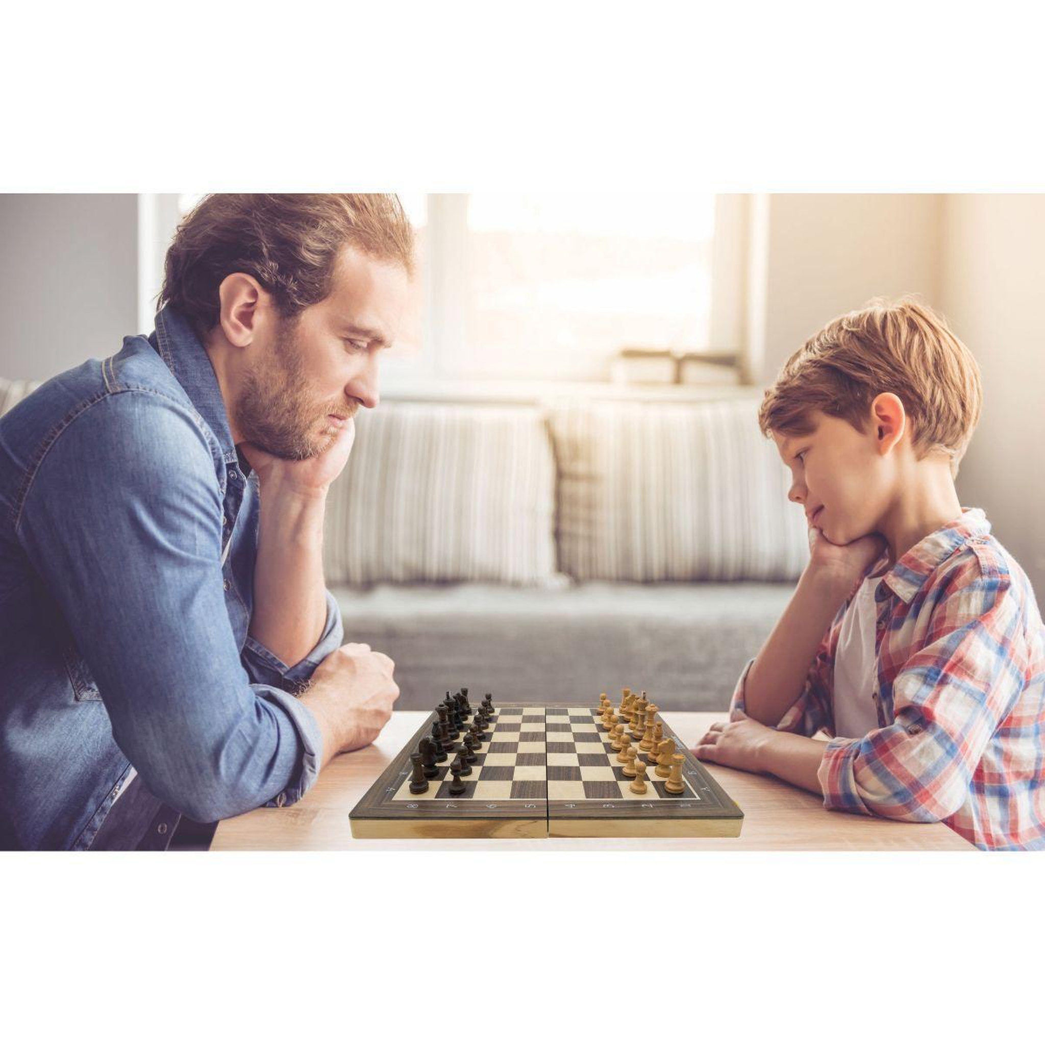 Voir la diapositive 5 : Lexibook Jeu d'échecs magnétique pliable en bois