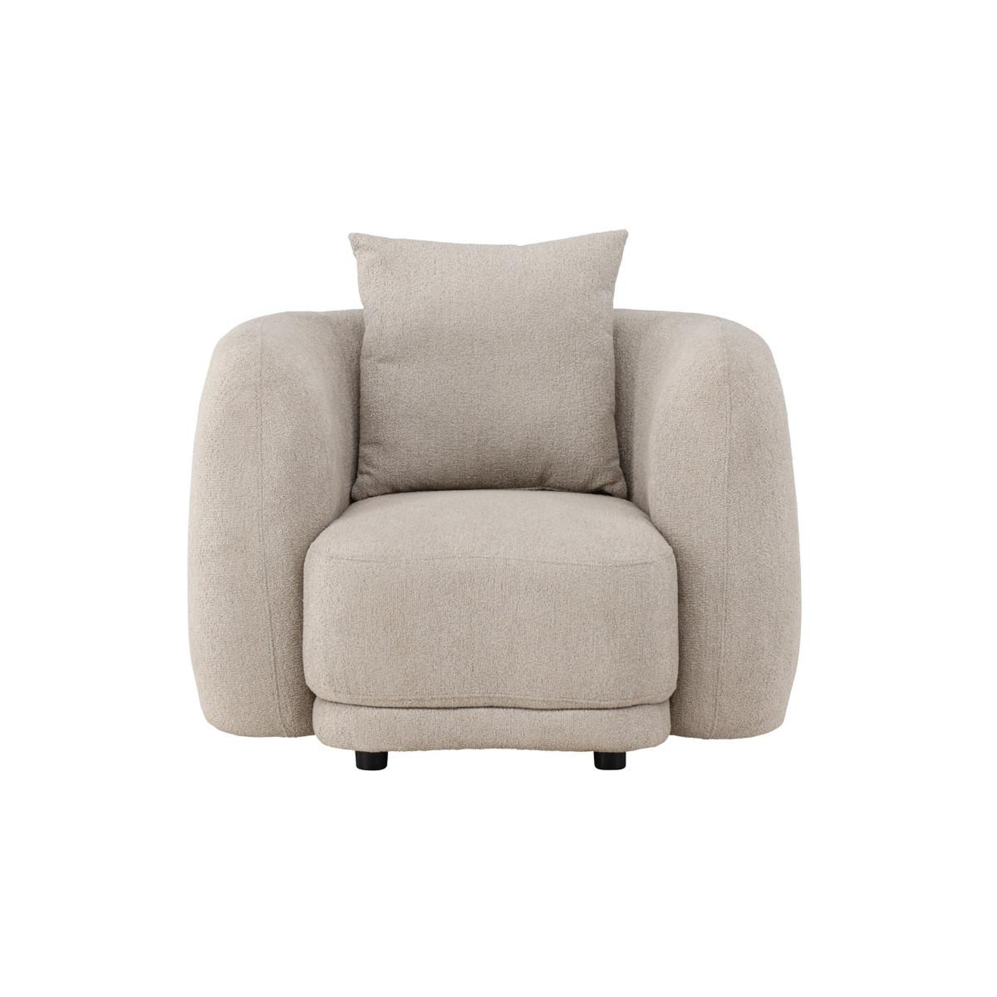 Voir la diapositive 2 : Paris Prix Fauteuil design tissu bouclette  cielo  110cm beige